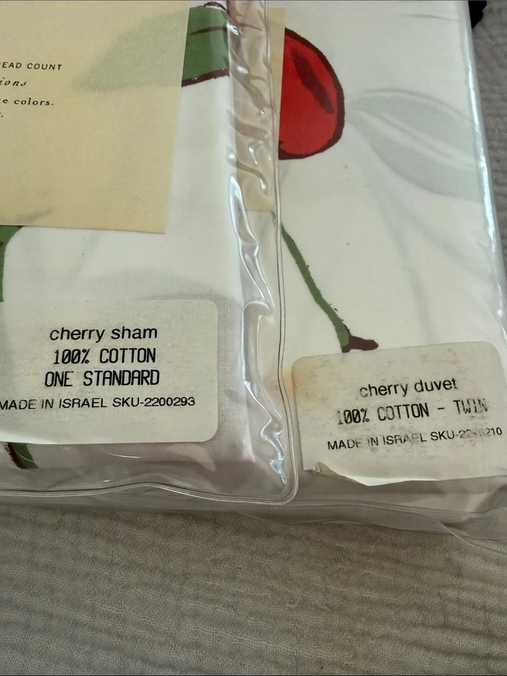 POTTERY BARN 🍒 Cherry 🍒 Twin Duvet Cover & Standard Pillow Sham Set